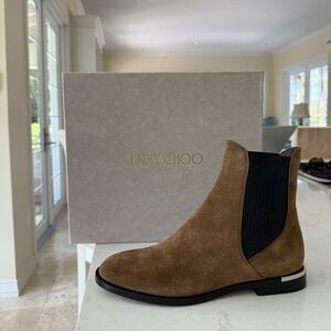 Jimmy Choo Rourke Flat Suede Boot in Clove- Size 6.5